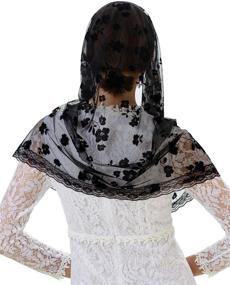 img 1 attached to Floral Infinity Chapel Covering Mantilla Women's Accessories