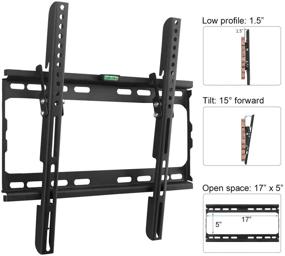 img 2 attached to 📺 Suptek Tilt TV Wall Mount Bracket for 26-55 inch LED, LCD and Plasma TV: Max 400x400mm VESA, 100lbs Capacity, Low Profile & Bubble Level (MT4204)