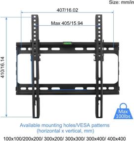 img 3 attached to 📺 Suptek Tilt TV Wall Mount Bracket for 26-55 inch LED, LCD and Plasma TV: Max 400x400mm VESA, 100lbs Capacity, Low Profile & Bubble Level (MT4204)