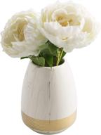 🏺 modern ceramic flower vase in white marble style with elegant gold accents logo