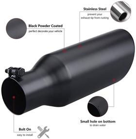 img 1 attached to Universal 2.5 Inch Inlet Exhaust Tip - Black Tailpipe with Bolt-On Design for Cars