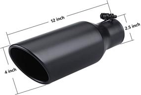 img 3 attached to Universal 2.5 Inch Inlet Exhaust Tip - Black Tailpipe with Bolt-On Design for Cars