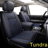 tundra seat covers full set fit for 2006-2021 crew cab/ crewmax/ double cab with waterproof faux leather (black&amp logo