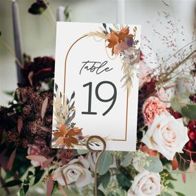 img 1 attached to Boho Floral Table Numbers / Set Of 28 Wedding Table Number Cards / 4&#34