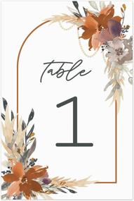 img 4 attached to Boho Floral Table Numbers / Set Of 28 Wedding Table Number Cards / 4&#34