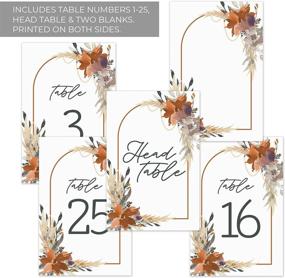 img 3 attached to Boho Floral Table Numbers / Set Of 28 Wedding Table Number Cards / 4&#34