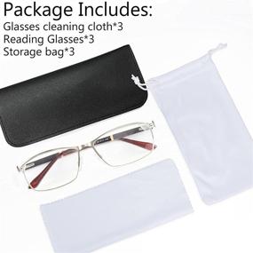 img 1 attached to Comfortable and Convenient 3 Pack Reading Glasses with Spring Hinges for Men and Women