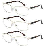 comfortable and convenient 3 pack reading glasses with spring hinges for men and women logo