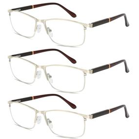 img 4 attached to Comfortable and Convenient 3 Pack Reading Glasses with Spring Hinges for Men and Women