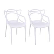 🪑 canglong cross back dining chair set of 2 - casual white chairs for restaurants, cafes, kitchens, dining rooms логотип