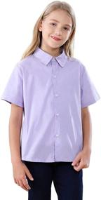 img 2 attached to 👧 SANGTREE Girls Plaid Cotton Shirt, Short Sleeve, Ages 2-10