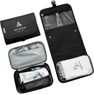 🛁 versatile travel toiletry bag: detachable makeup organizer with hanging hook, water-resistant dopp kit for men/women – perfect for toiletries and accessories logo