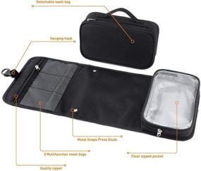 img 2 attached to 🛁 Versatile Travel Toiletry Bag: Detachable Makeup Organizer with Hanging Hook, Water-Resistant Dopp Kit for Men/Women – Perfect for Toiletries and Accessories