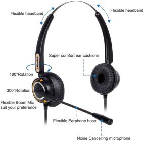 img 3 attached to 🎧 Noise Cancelling Corded Binaural Headset with Mic for Call Centers - VoiceJoy, USB Plug, Computer and Laptop Compatible, Volume Control and Mute Switch