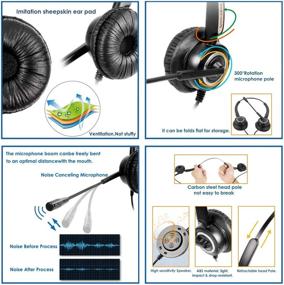 img 2 attached to 🎧 Noise Cancelling Corded Binaural Headset with Mic for Call Centers - VoiceJoy, USB Plug, Computer and Laptop Compatible, Volume Control and Mute Switch