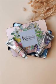 img 3 attached to 🎁 Mademoiselle Provence Shea Butter Hand Creams Tin Gift Set - Organic Rose & Peony Lotion, French Lavender & Angelica Cream, Stylish Beauty Gift from France - Vegan, Cruelty-Free - 2 x 2.5 fl oz