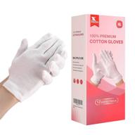 🧤 12 pairs of white cotton moisturizing spa gloves for dry hands - ideal for inspection logo