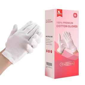 img 1 attached to 🧤 12 Pairs of White Cotton Moisturizing SPA Gloves for Dry Hands - Ideal for Inspection