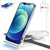 🔌 foldable 3 in 1 qi-certified 15w fast charging station for apple iwatch se/6/5/4/3/2, airpods pro/2, and iphone 12/11/xs/xr logo