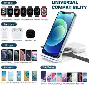 img 3 attached to 🔌 Foldable 3 in 1 Qi-Certified 15W Fast Charging Station for Apple iWatch SE/6/5/4/3/2, AirPods Pro/2, and iPhone 12/11/XS/XR