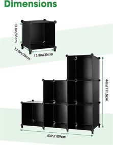 img 3 attached to 📦 Puroma Cube Storage Organizer 6-Cube Closet Shelves - DIY Cabinet Bookshelf for Home & Office - Black
