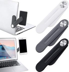 img 4 attached to ⚡️ Enhance Your Workspace with the 3-Piece Magnetic Laptop Phone Holder: Enjoy Dual Screen Flexibility and Productivity in White, Black, or Dark Grey