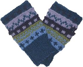 img 4 attached to Lakhays Multi Knt Fingerless Gloves Navy Men's Accessories in Gloves & Mittens