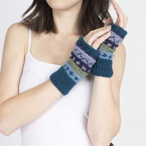img 2 attached to Lakhays Multi Knt Fingerless Gloves Navy Men's Accessories in Gloves & Mittens