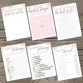 img 4 attached to Bridal Shower Games Bundle - Floral Theme | 5 Games with 25 Sheets Each | Featuring Bridle Bingo, Do You Know The Bride, Advice for The Mr. & Mrs, Emoticon Guess, and He Said She Said | 5 x 7 Inches Size