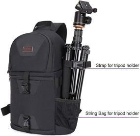 img 2 attached to MOSISO Camera Bag: Shockproof DSLR/SLR/Mirrorless Sling Backpack with Tripod Holder & Rain Cover - Black