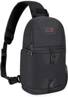 mosiso camera bag: shockproof dslr/slr/mirrorless sling backpack with tripod holder & rain cover - black logo