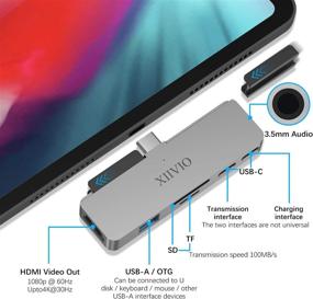 img 3 attached to 🔌 XIIVIO 7-in-1 USB C Hub for iPad Pro 2019 2018 - 4K HDMI, USB 3.0, USB-C PD Charging, SD/TF Card Reader, 3.5mm Headphone Jack