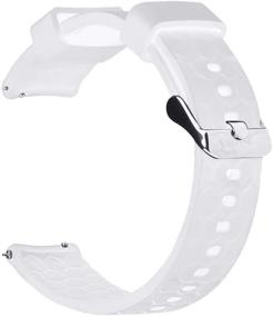 img 1 attached to 📿 Premium Quick Release Silicone Wrist Band for Garmin Forerunner 645/645 Music Watch - White, Teal, and Peach - Small (5.5 in-8.0 in)