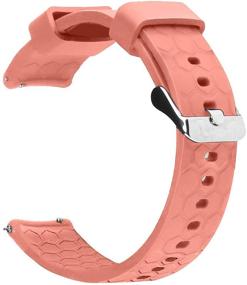 img 3 attached to 📿 Premium Quick Release Silicone Wrist Band for Garmin Forerunner 645/645 Music Watch - White, Teal, and Peach - Small (5.5 in-8.0 in)