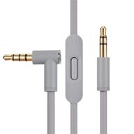top-quality grey replacement audio cable cord wire for beats headphones - 🔌 studio solo pro detox wireless mixr executive pill, with in-line mic and control logo