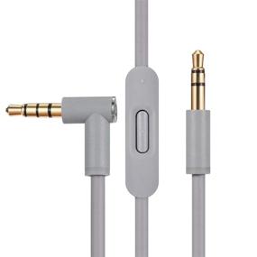 img 4 attached to Top-Quality Grey Replacement Audio Cable Cord Wire for Beats Headphones - 🔌 Studio Solo Pro Detox Wireless Mixr Executive Pill, with In-line Mic and Control