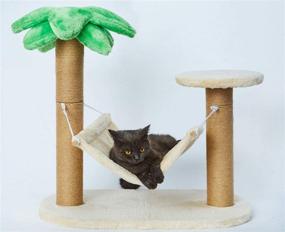 img 3 attached to 🌴 LUCKITTY Small Cat Scratching Post: Kitty Coconut Palm Tree - Natural Jute Sisal Scratcher for Cats and Kittens