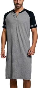 img 3 attached to 🌙 Gafeng Nightshirt Nightgown Sleepwear: Perfectly Oversized Men's Clothing for Optimal Comfort and Relaxation