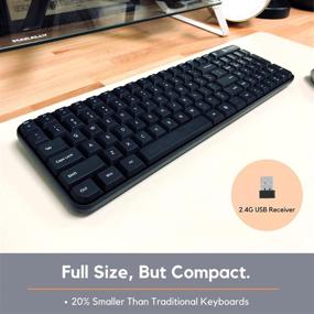 img 3 attached to 🔍 X9 Performance Small Wireless Keyboard - 20% Smaller Size, Space Saving Full Size Keyboard with Number Pad - 2.4Ghz RF - Compact Design for PC Laptop Chromebook Desktop