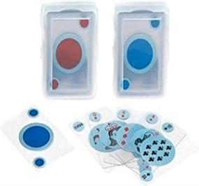 img 1 attached to 🔴 Vibrant Blue and Red Transparent Circle Design Single Deck Playing Cards