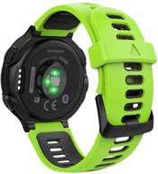 🔋 moko soft silicone watch band: compatible with garmin forerunner 735xt/220/230/235/235 lite/620/630/approach s20/s6/s5 - adjustable green & black sport strap logo