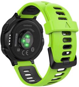 img 4 attached to 🔋 MoKo Soft Silicone Watch Band: Compatible with Garmin Forerunner 735XT/220/230/235/235 Lite/620/630/Approach S20/S6/S5 - Adjustable Green & Black Sport Strap