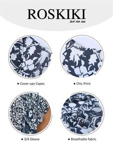 img 2 attached to 👙 ROSKIKI Womens Floral Kimono Cardigan: Stylish Cover Ups for Women in Swimsuits