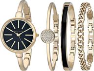 🕰️ ak/1470 anne klein women's bangle watch and bracelet set logo