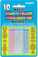 assorted 10-count striped magic relighting trick birthday candles logo