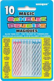 img 1 attached to Assorted 10-Count Striped Magic Relighting Trick Birthday Candles