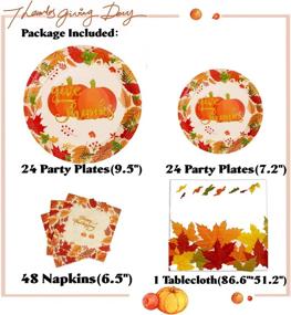 img 2 attached to Thanksgiving Disposable Dinnerware Tableware Decorations