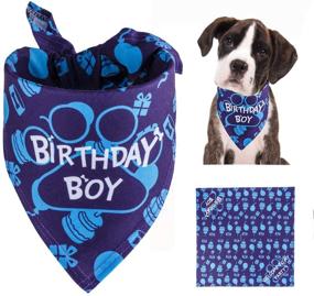 img 4 attached to TCBOYING Birthday Bandana Adjustable Square Dogs