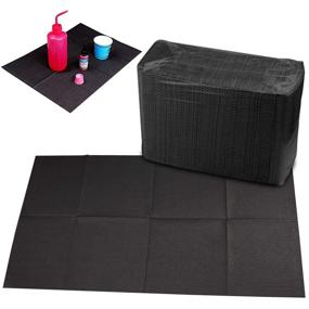 img 4 attached to 📦 125 Pcs Disposable Dental Bibs Sheets Cloths, Tattoo Table Covers Clean Pad, Waterproof Tattoo TableCloth - 13" X 17" (Black)