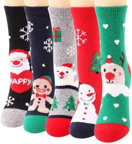 img 2 attached to Winter Wonderland: 15 Pairs of Festive Wool Socks - Perfect for Women, Girls, and Big Kids during the Holiday Season!
